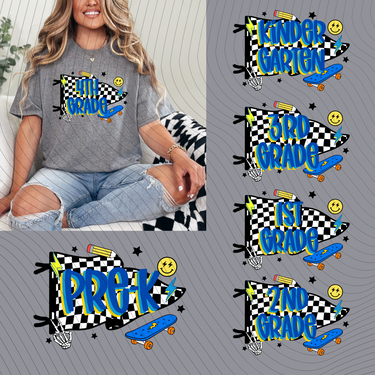 Retro Skate Board Grade Level T-Shirt *Back to School Sale*